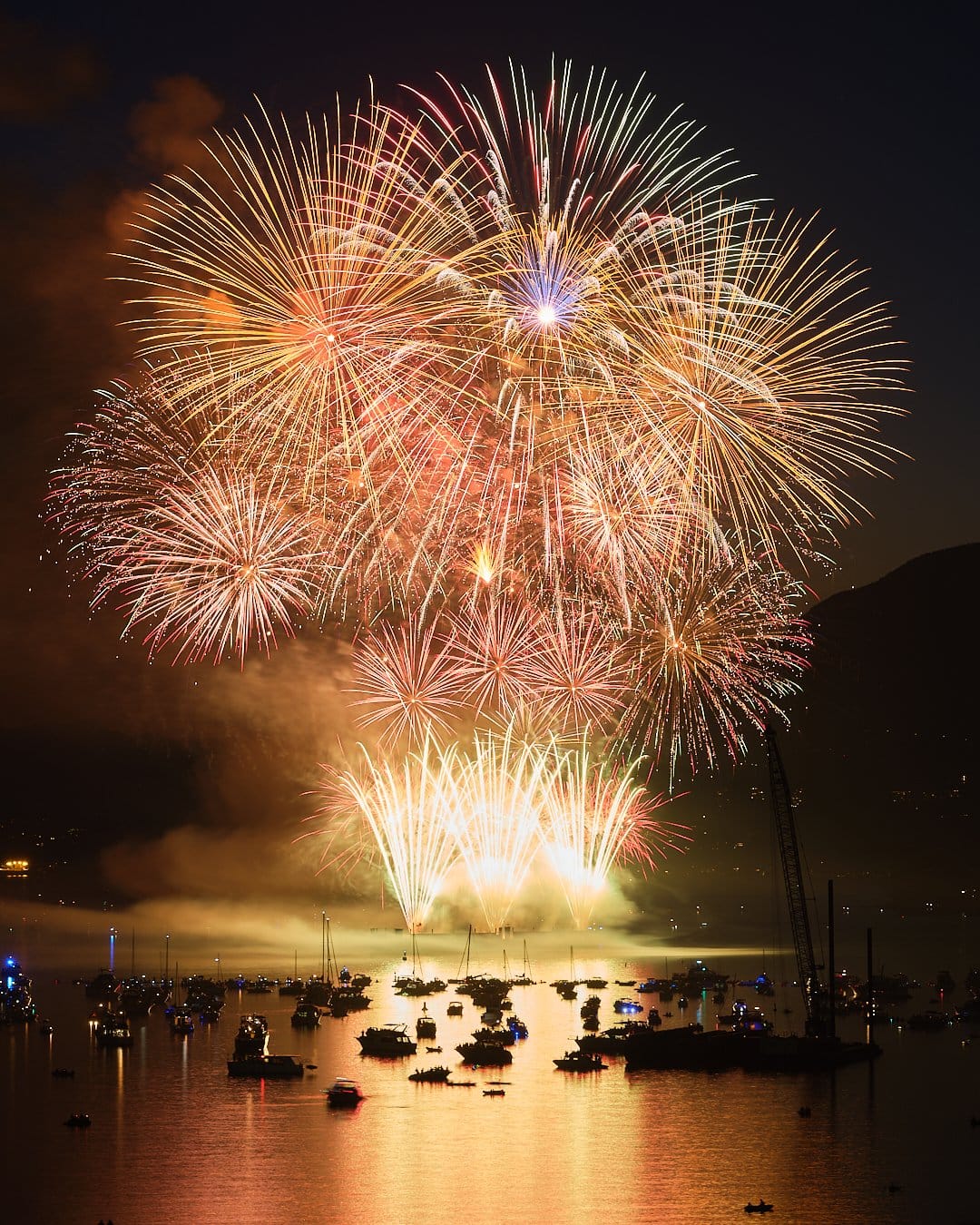 Fireworks captured on a tripod with a slow shutter