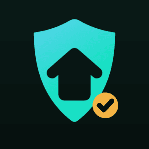 ClaimProof app icon, a teal shield containing a house with a checkmark