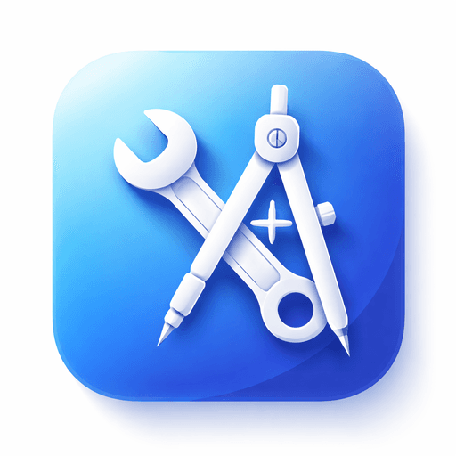 Engineering Units Converter app icon, a white wrench and drawing compass on a blue background