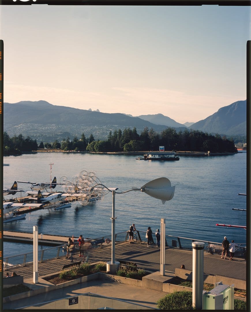 8x10 large format film photograph, Stanley park from Waterfront