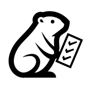 Lodgr app icon, a line drawing of a beaver holding a checklist