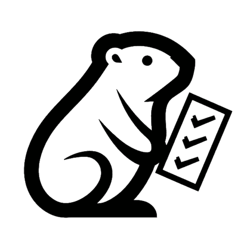 Lodgr app icon, a line drawing of a beaver holding a checklist