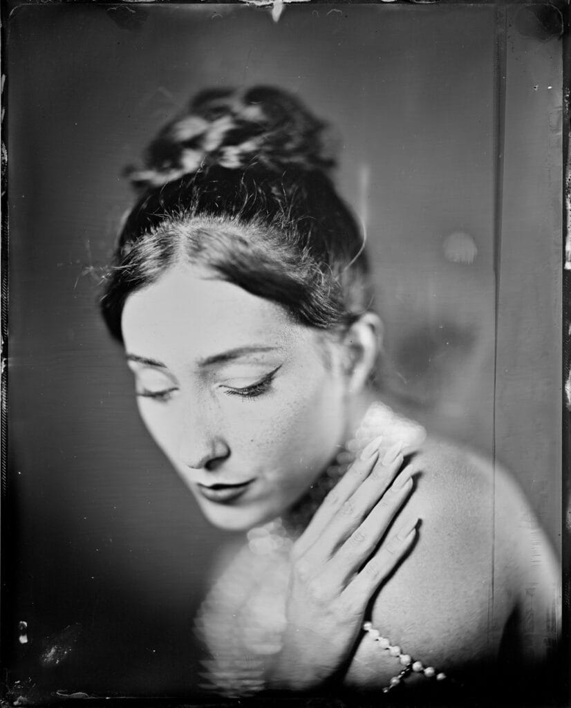 Hand-poured 8x10 wet plate collodion tintype portrait made at the Leslieville studio in Toronto