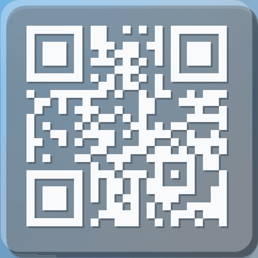 QR Code Scan and Generate app icon, a QR code on a blue grey background