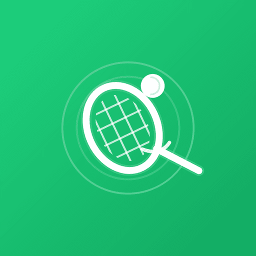 Rally Club app icon, a white racquet and ball on a green background