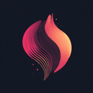 SplitLay app icon, a pink and orange flame swirl on a dark background